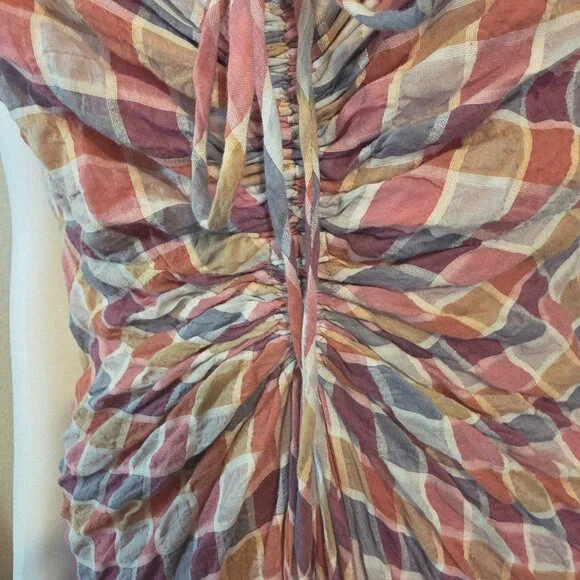 Free People Rainbow Dreams Plaid Dress in Pink/Combo - Picture 6 of 16